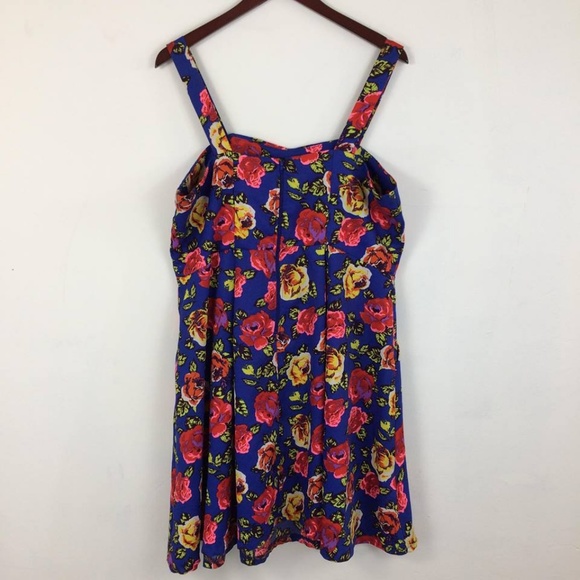 Forever21+ Blue/Pink Floral Summer Dress - size 1X - Picture 3 of 6